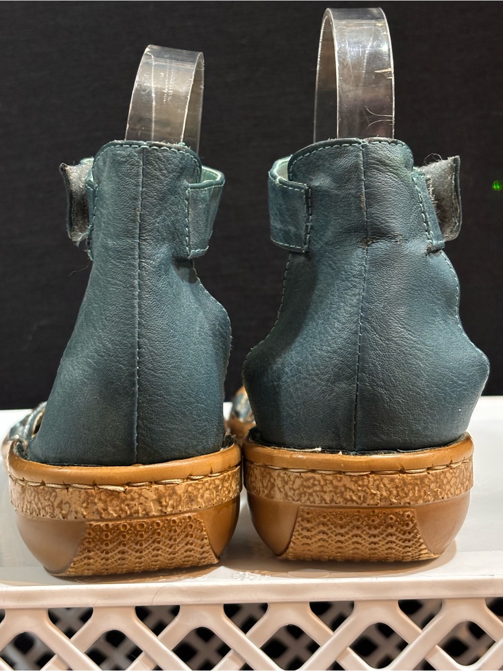 RIEKER Embellished Leather Comfort Sandal–EU 37 / US 6.5-7 – Blue Boho T-Strap - Picture 6 of 12